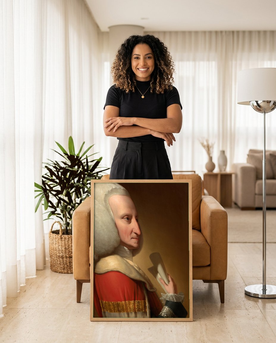 Quadro Decorativo 'Retrato de um Homem' - Benjamin West com modelo em ambiente