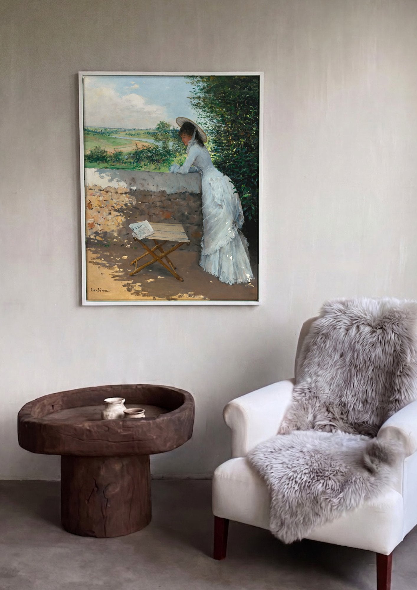 Quadro Decorativo A Dama no Muro - Jean Béraud em ambiente decorado