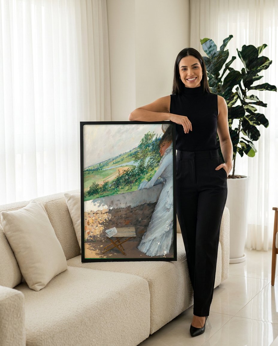 Quadro Decorativo A Dama no Muro - Jean Béraud com modelo em ambiente
