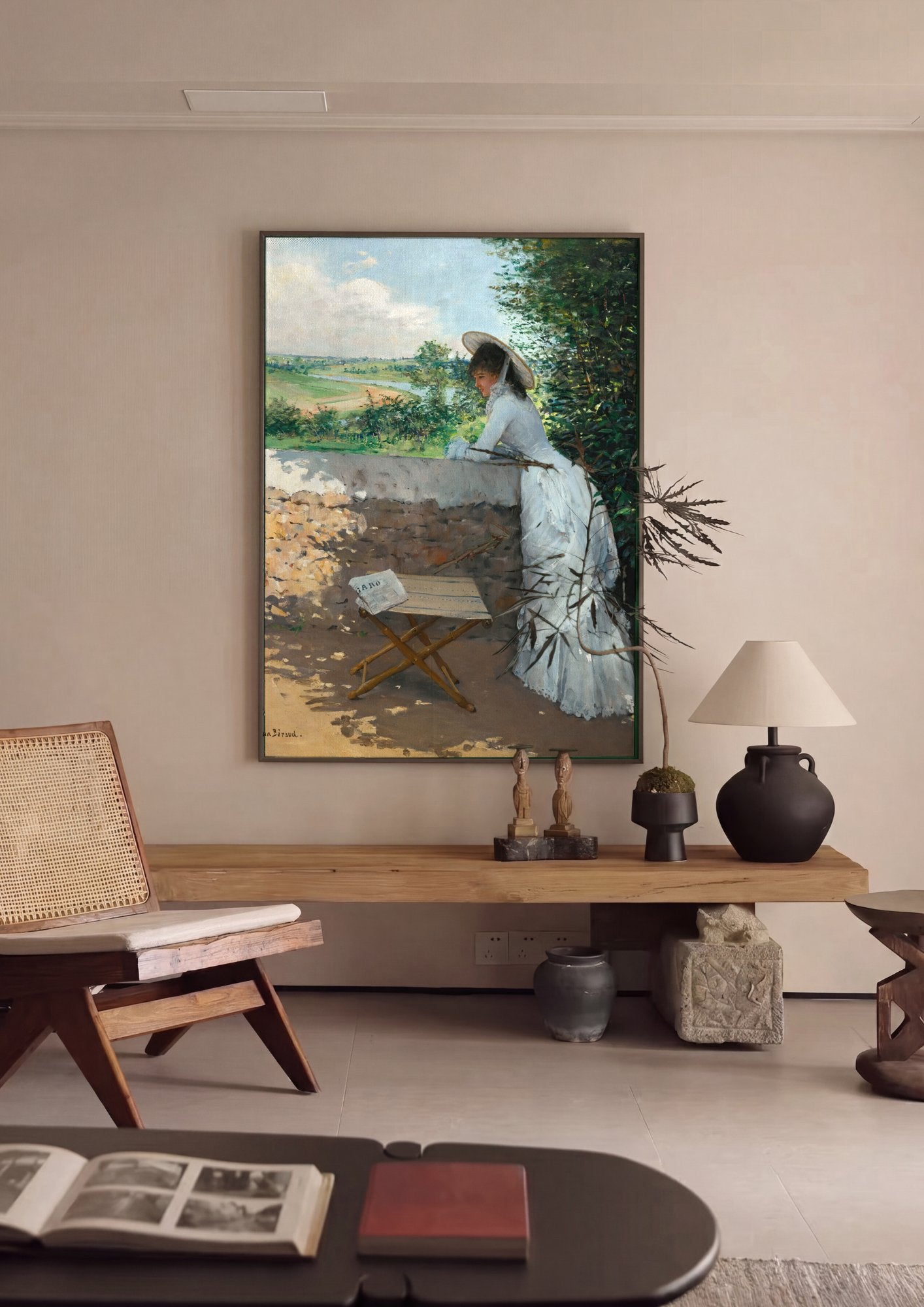 Quadro Decorativo A Dama no Muro - Jean Béraud em ambiente decorado