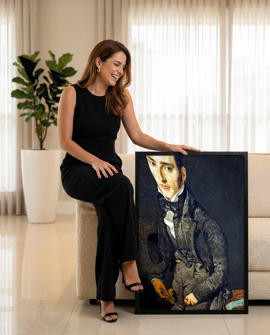 Quadro Decorativo Retrato de Monsieur Bertin - Ingres com modelo em ambiente
