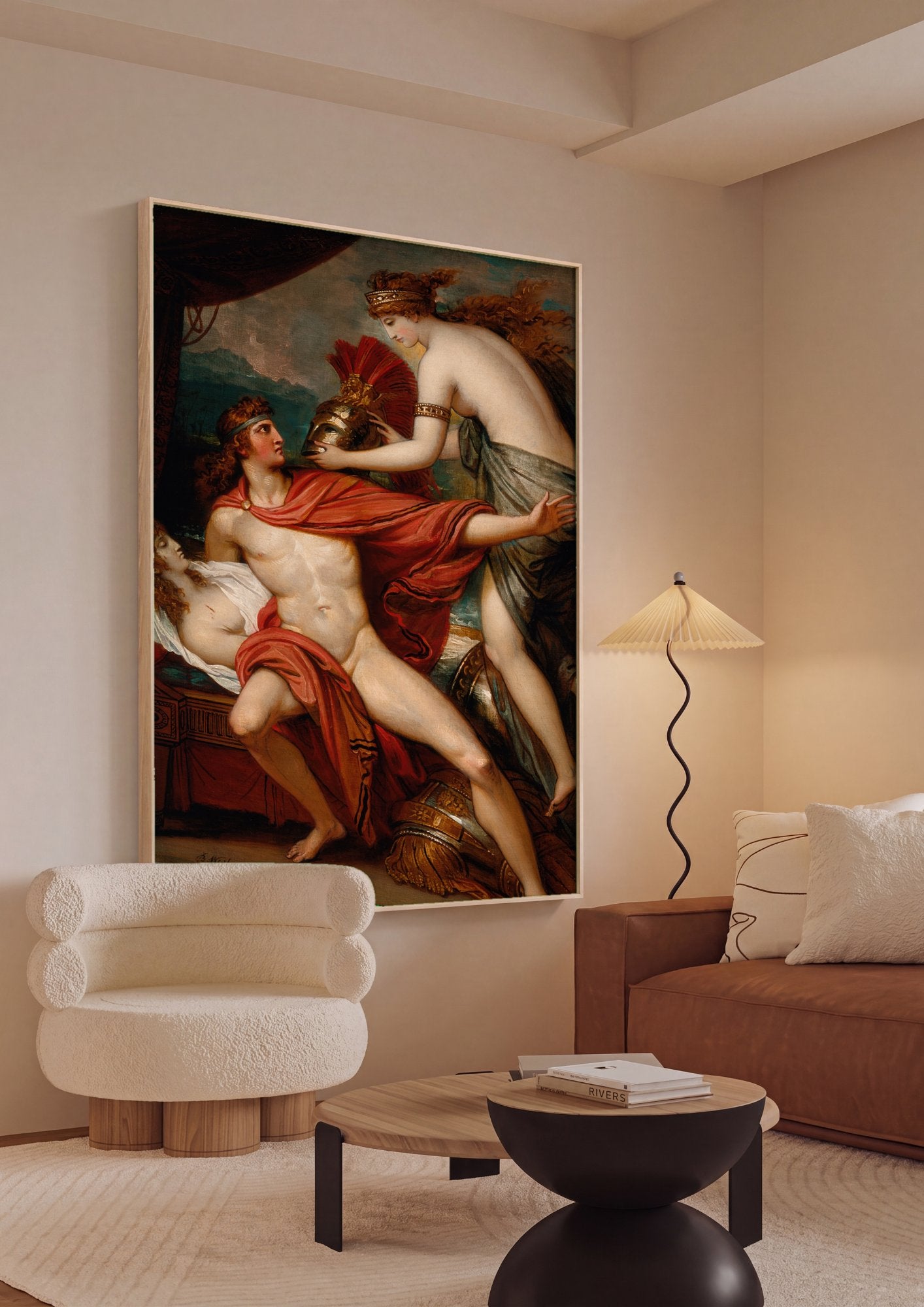 Quadro Decorativo A Morte de Pátroclo - Benjamin West em ambiente decorado