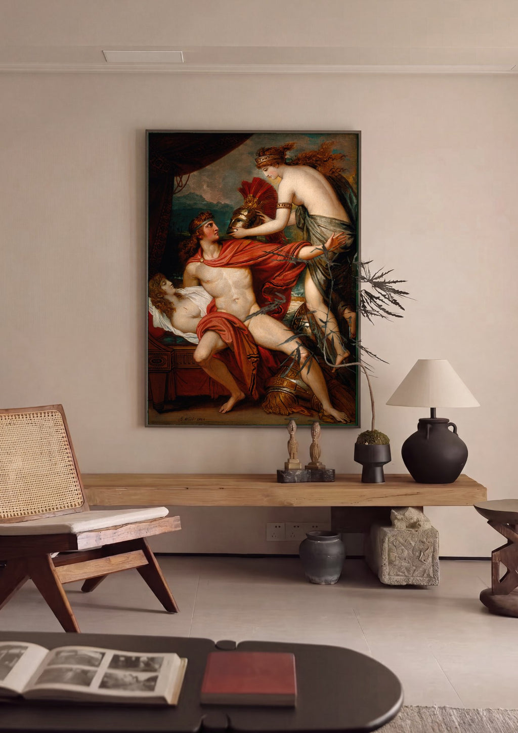 Quadro Decorativo A Morte de Pátroclo - Benjamin West em ambiente decorado