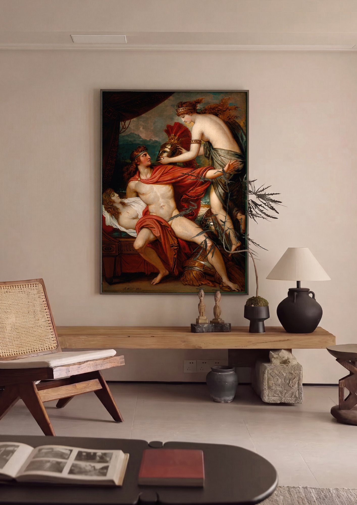 Quadro Decorativo A Morte de Pátroclo - Benjamin West em ambiente decorado