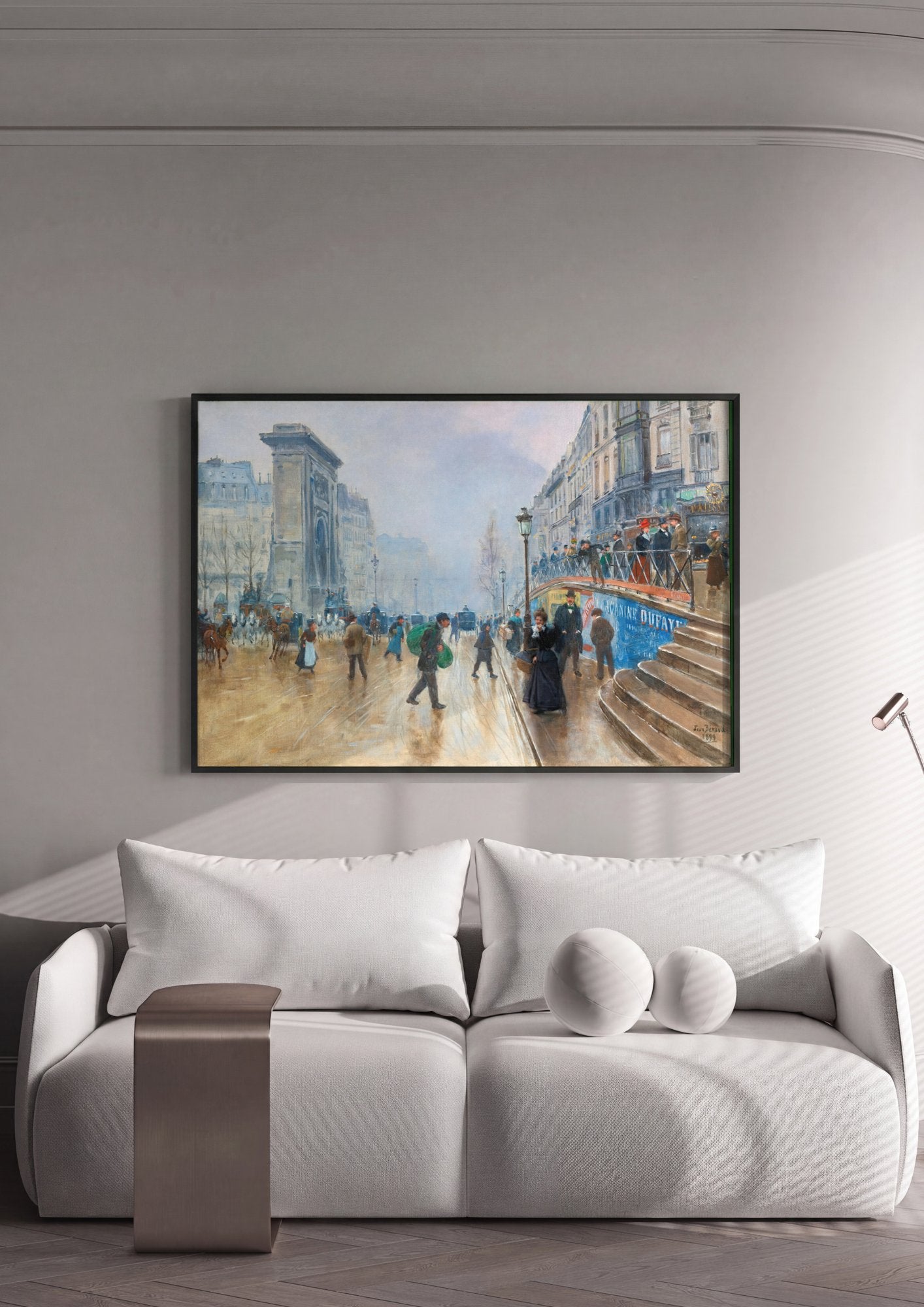 Quadro Decorativo 'A Rua de Paris' - Jean Béraud em ambiente decorado