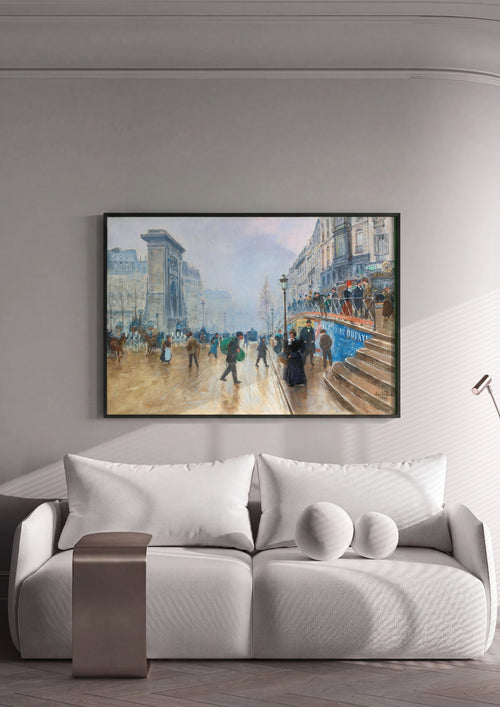 Quadro Decorativo 'A Rua de Paris' - Jean Béraud em ambiente decorado