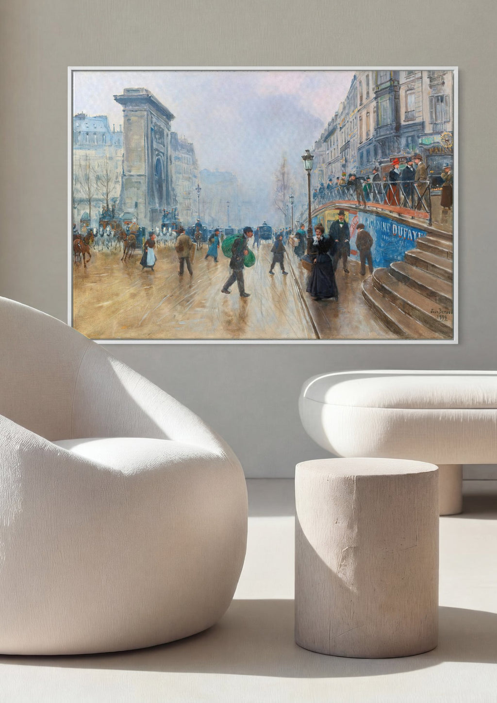 Quadro Decorativo 'A Rua de Paris' - Jean Béraud em ambiente decorado