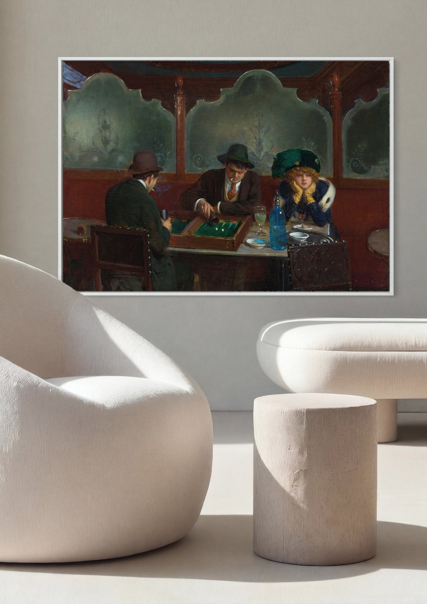 Quadro Decorativo A Mesa de Jogo - Jean Béraud em ambiente decorado