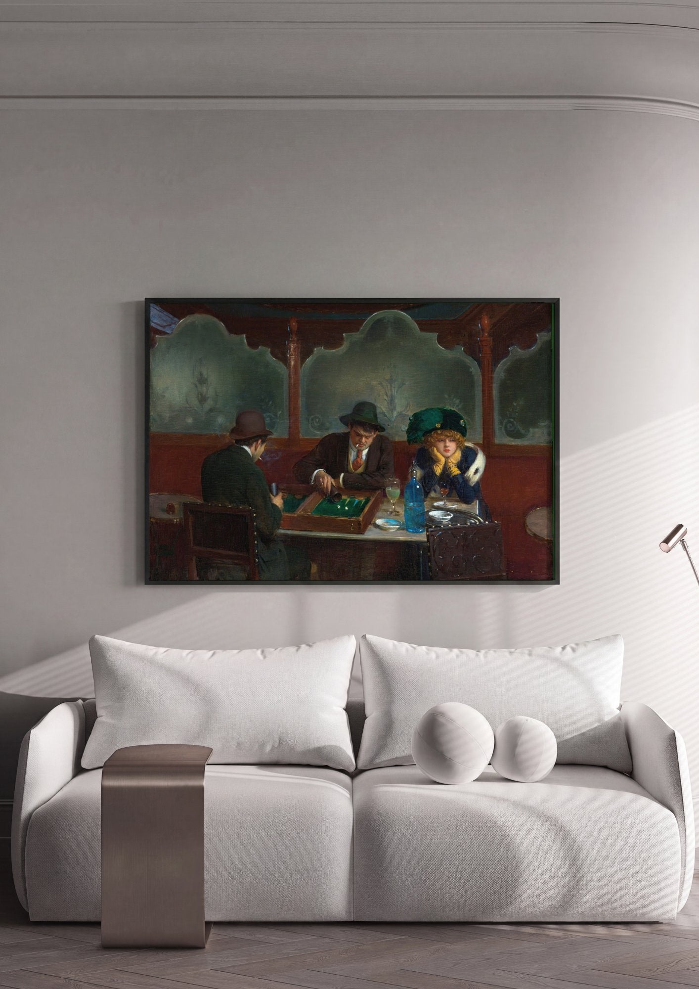 Quadro Decorativo A Mesa de Jogo - Jean Béraud em ambiente decorado