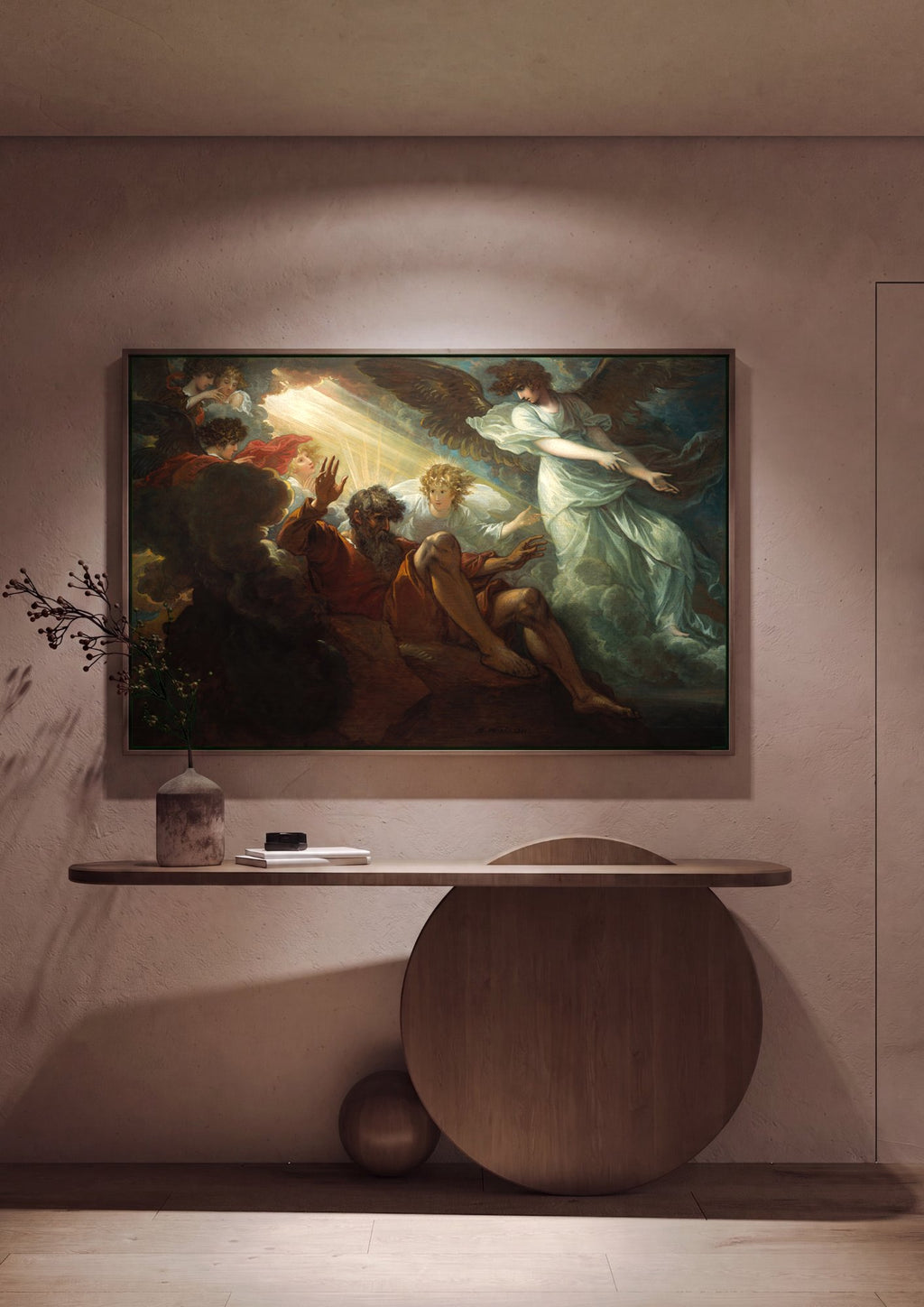 Quadro Decorativo A Visão de Ezequiel - Benjamin West em ambiente decorado