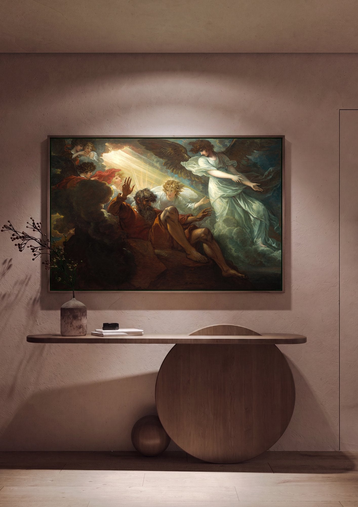 Quadro Decorativo A Visão de Ezequiel - Benjamin West em ambiente decorado