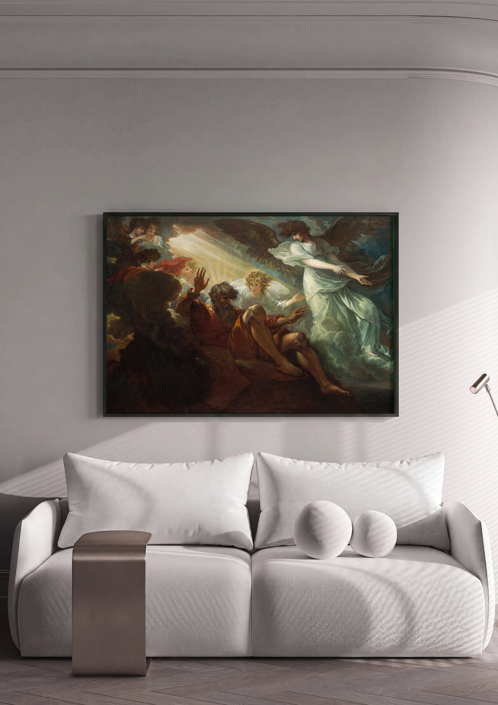 Quadro Decorativo A Visão de Ezequiel - Benjamin West em ambiente decorado