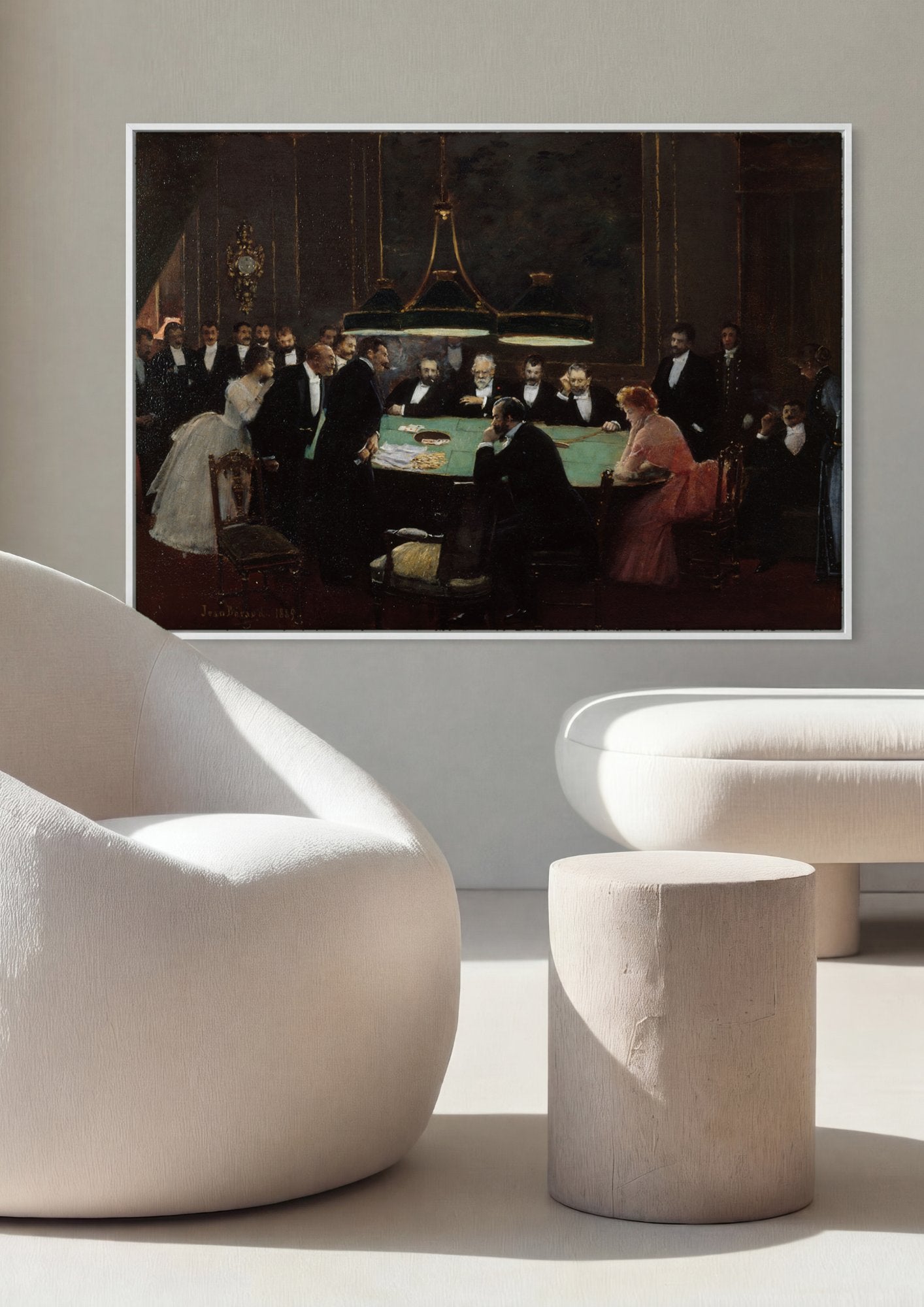 Quadro Decorativo A Mesa de Jogo - Jean Béraud em ambiente decorado