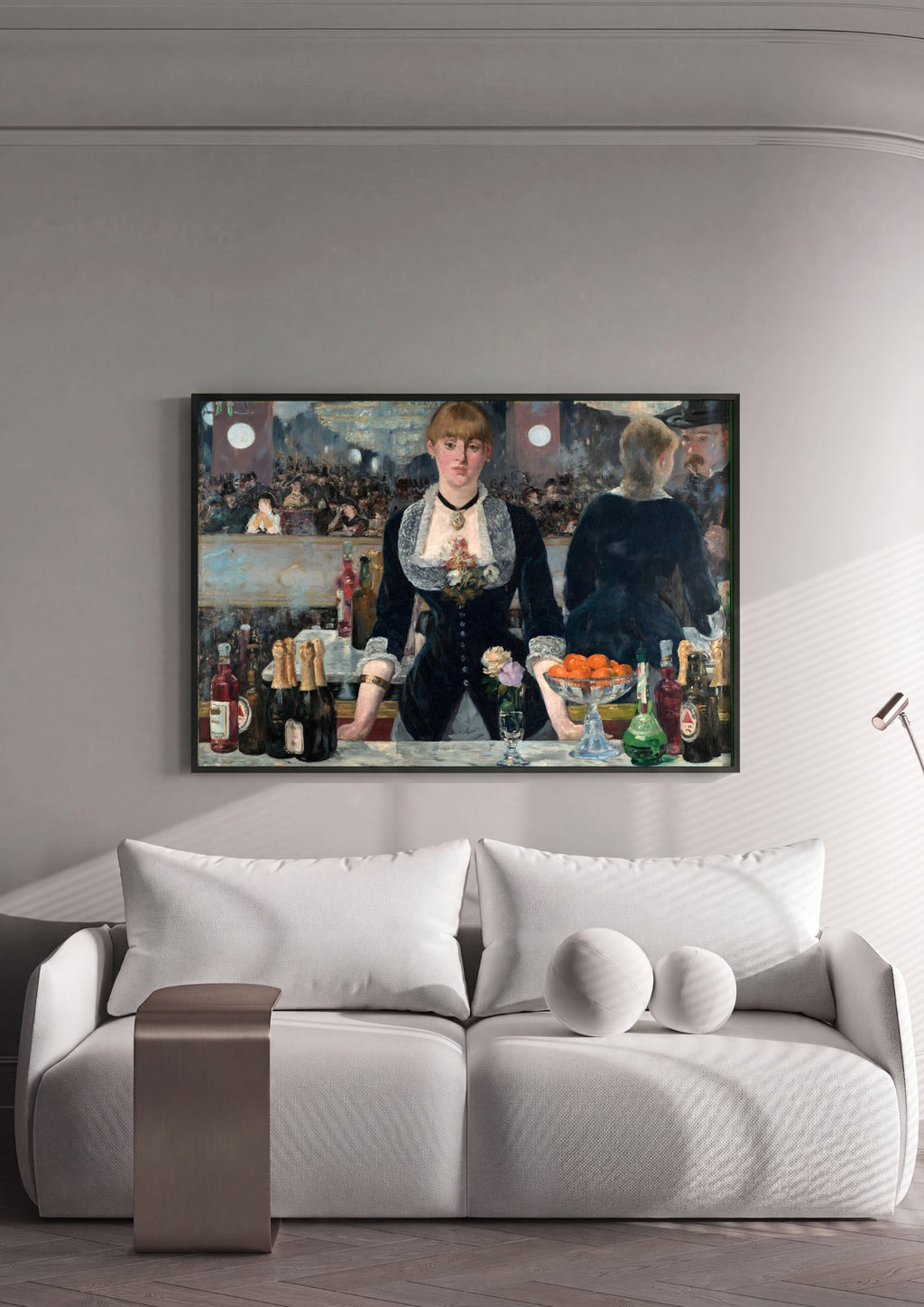 Quadro Decorativo A Bar at the Folies-Bergère - Manet em ambiente decorado