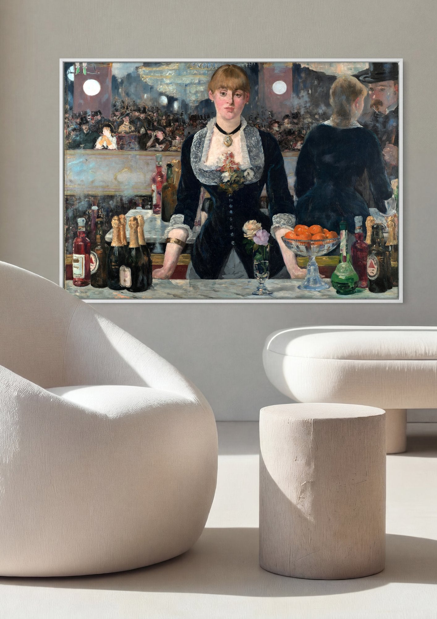 Quadro Decorativo A Bar at the Folies-Bergère - Manet em ambiente decorado