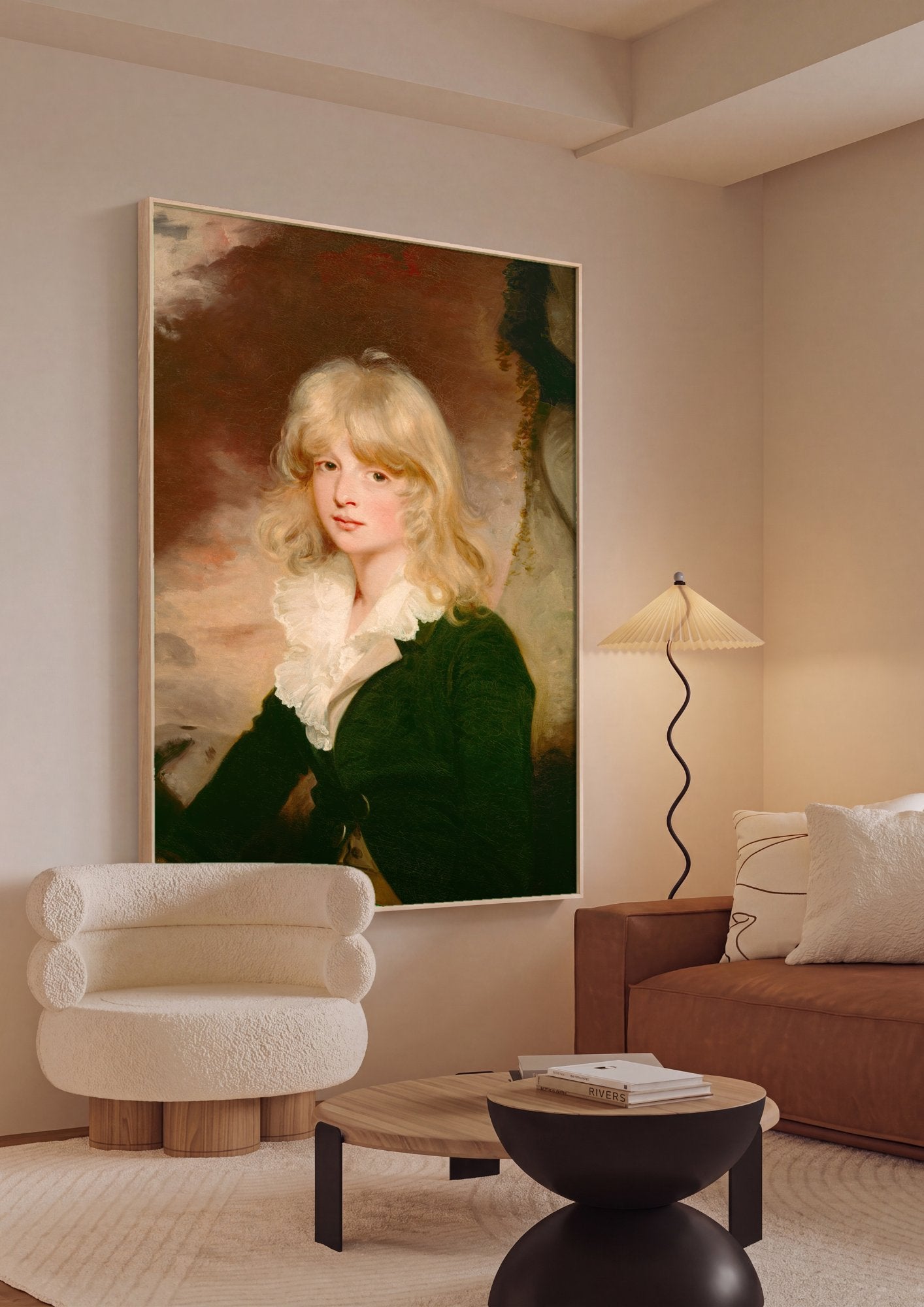 Quadro Decorativo Retrato de Jovem Cabelo Dourado - John Hoppner em ambiente decorado