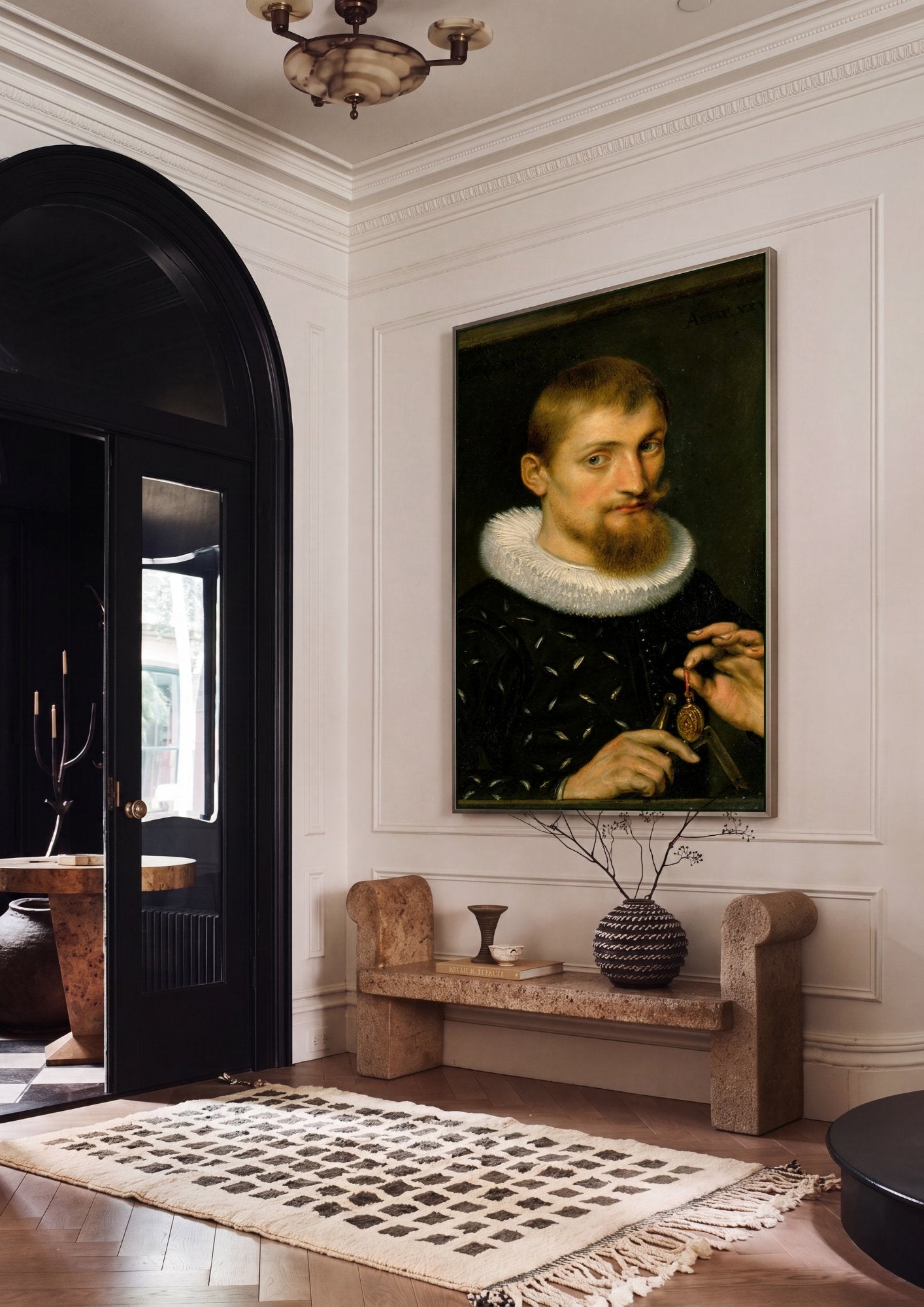 Quadro Decorativo Retrato de Jovem - Rubens em ambiente decorado