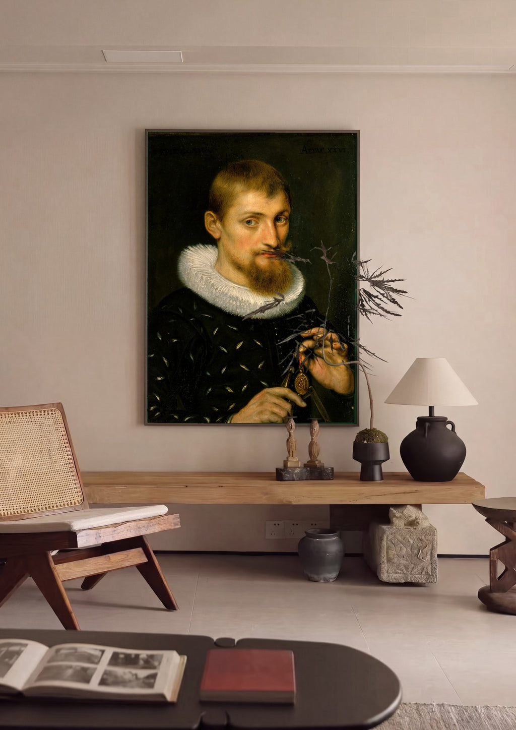 Quadro Decorativo Retrato de Jovem - Rubens em ambiente decorado