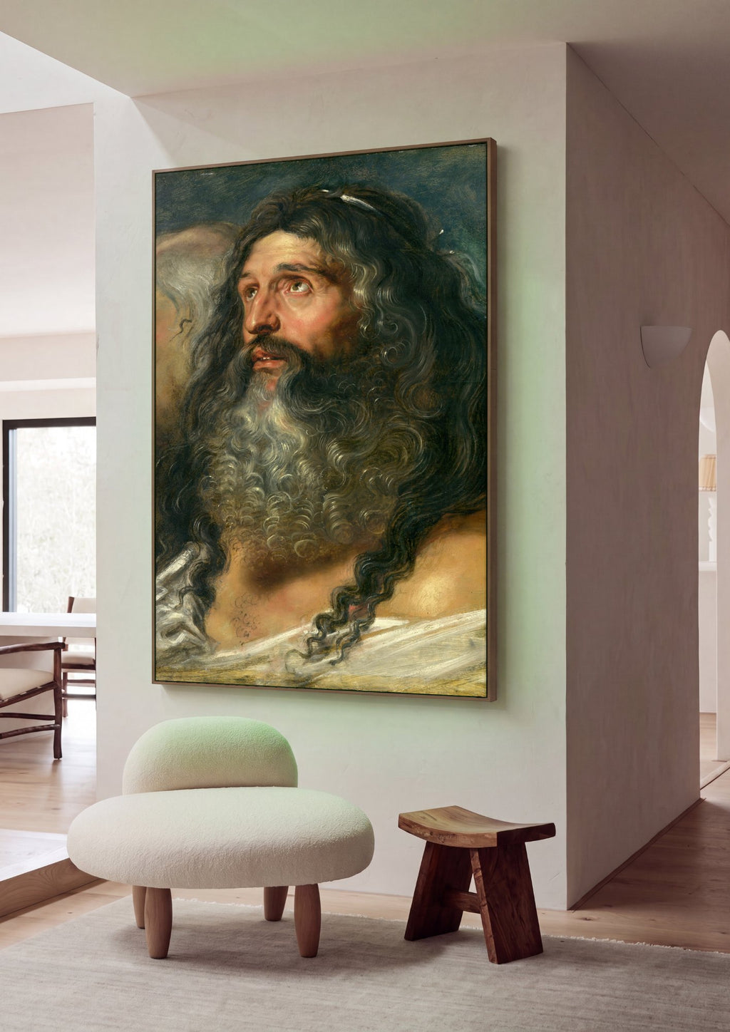 Quadro Decorativo 'A Cabeça de Ciro' - Rubens em ambiente decorado