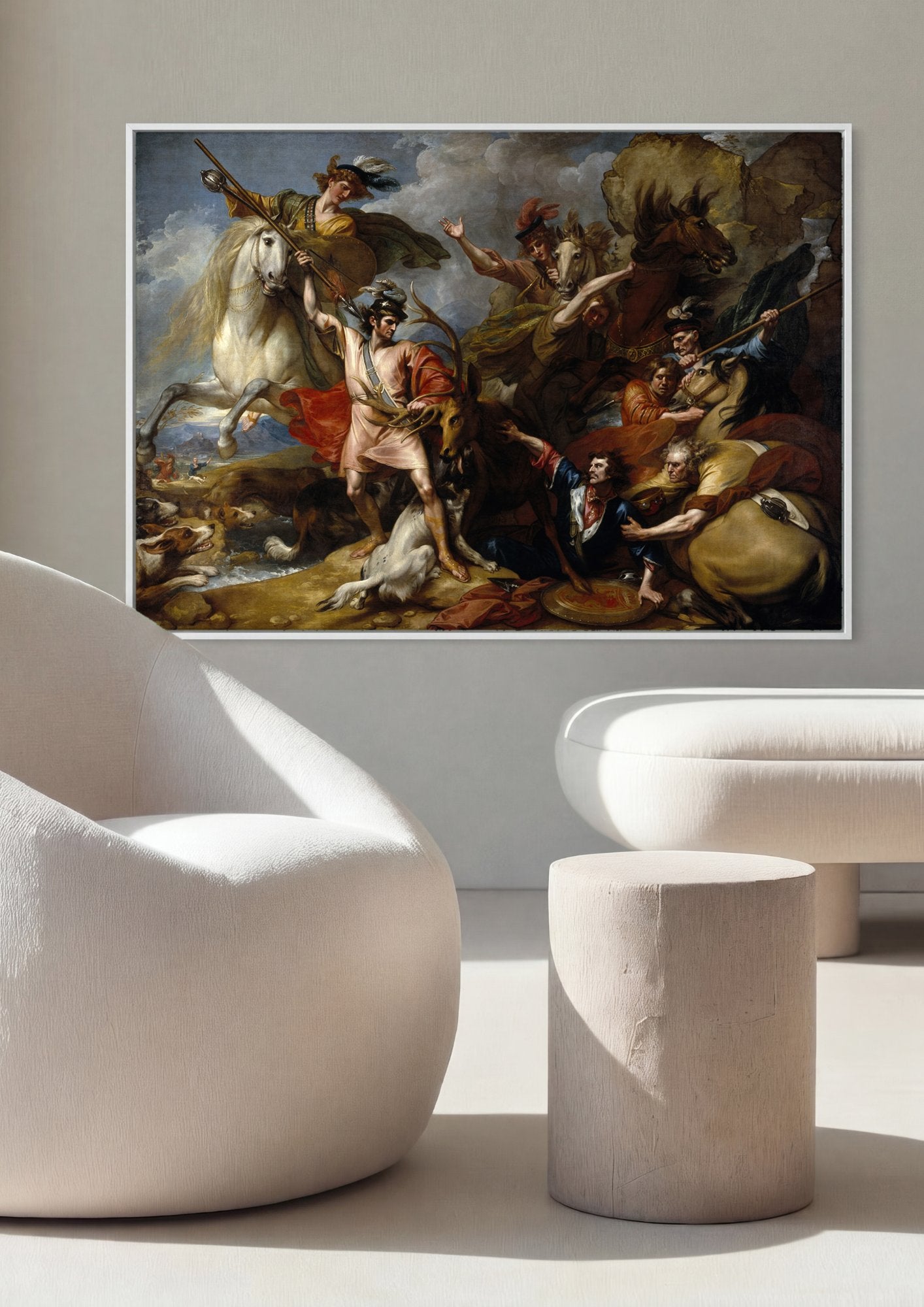 Quadro Decorativo A Morte de Procris - Benjamin West em ambiente decorado