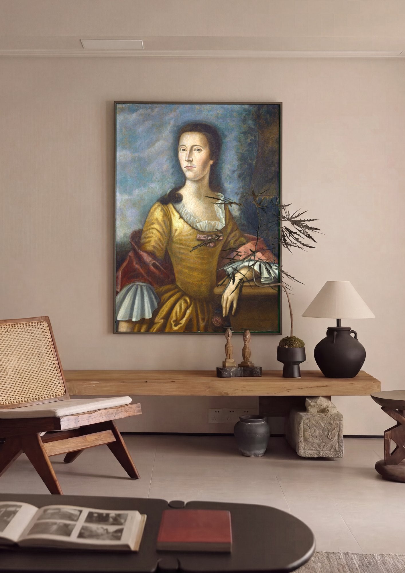 Quadro Decorativo Retrato de Senhora - Benjamin West em ambiente decorado