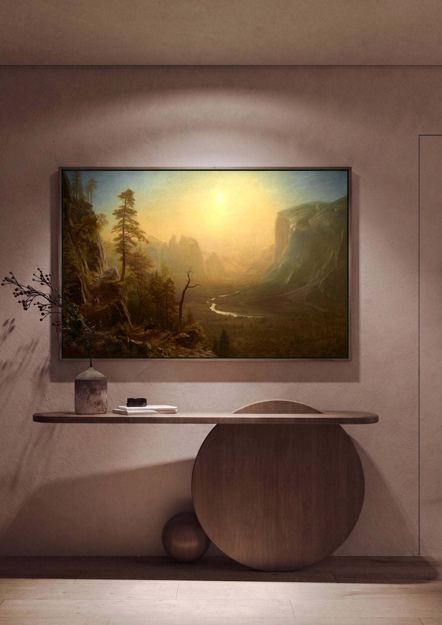 Quadro Decorativo 'Vale do Yosemite' - Albert Bierstadt em ambiente decorado