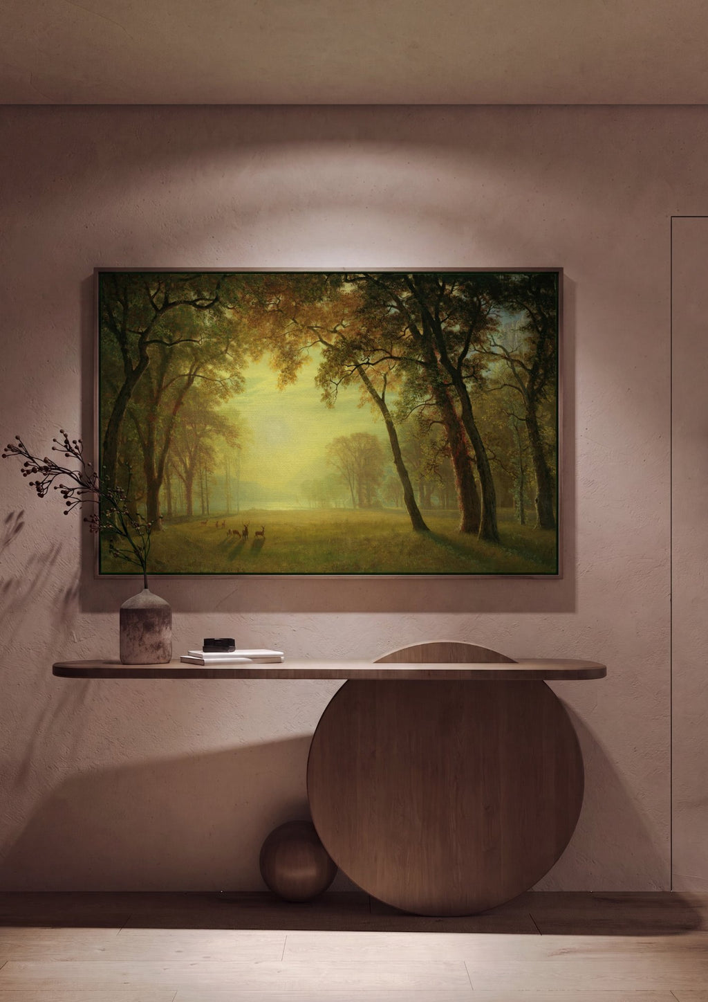 Quadro Decorativo Floresta Dourada - Albert Bierstadt em ambiente decorado