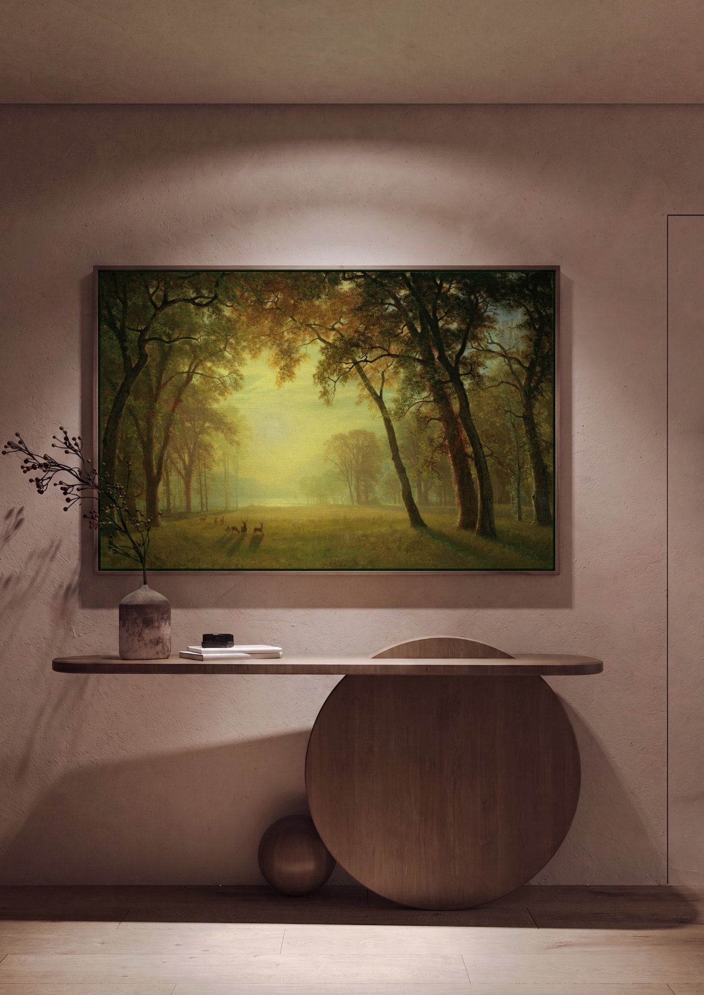 Quadro Decorativo Floresta Dourada - Albert Bierstadt em ambiente decorado