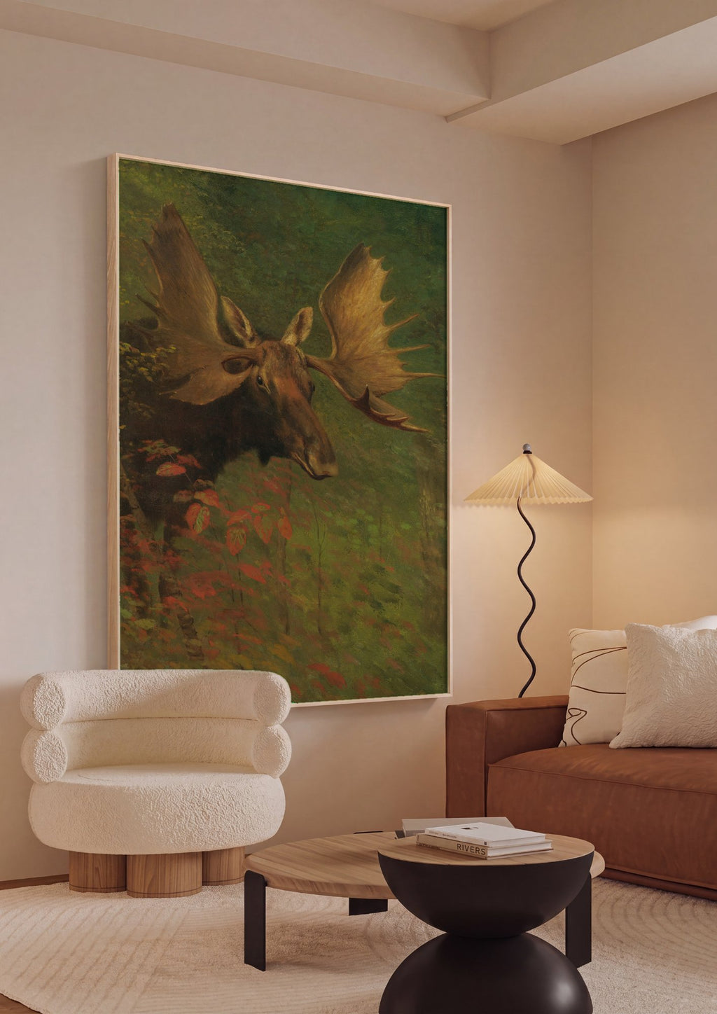 Quadro Decorativo Alce na Floresta - Albert Bierstadt em ambiente decorado