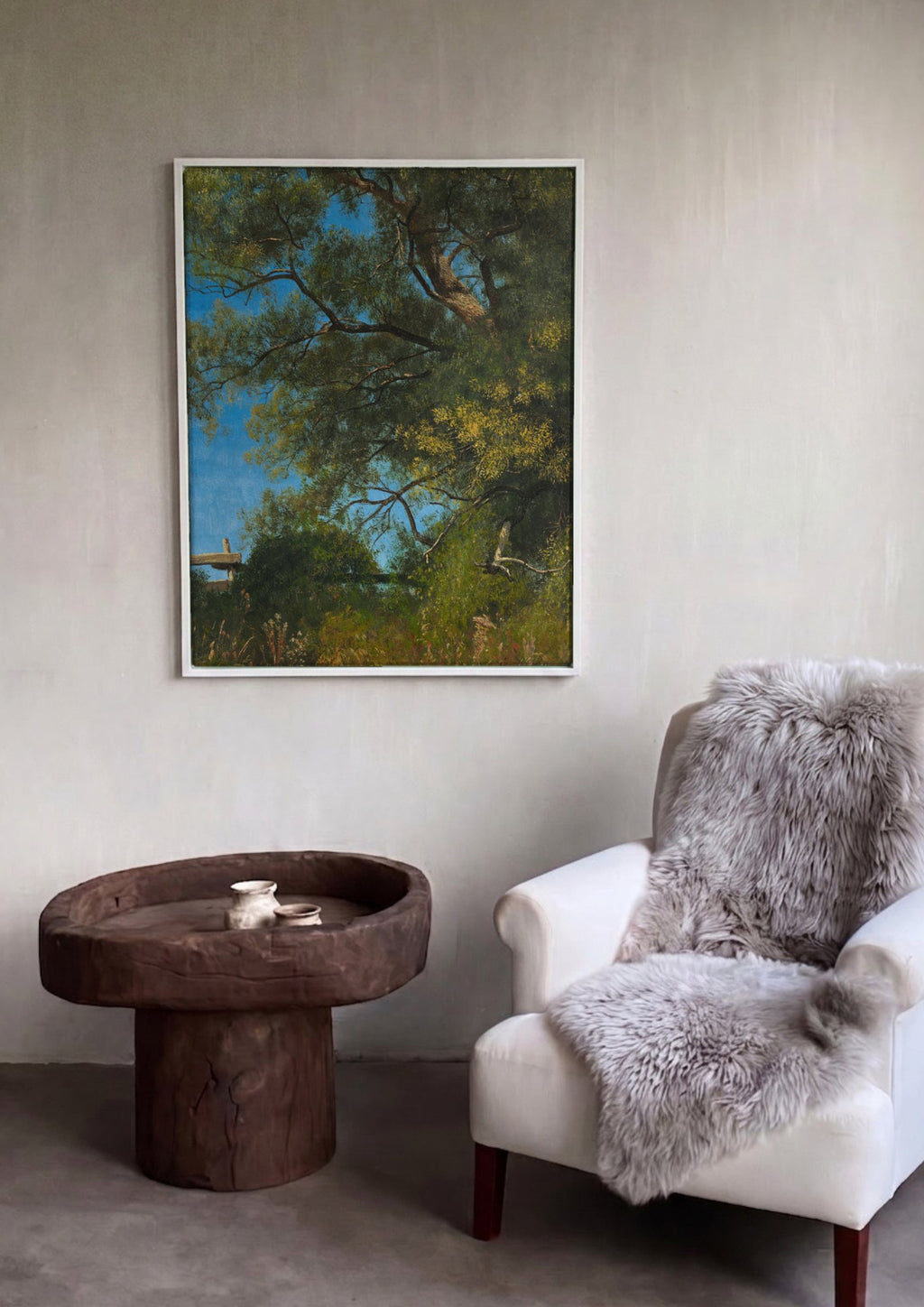 Quadro Decorativo Campo Arborizado - Albert Bierstadt em ambiente decorado