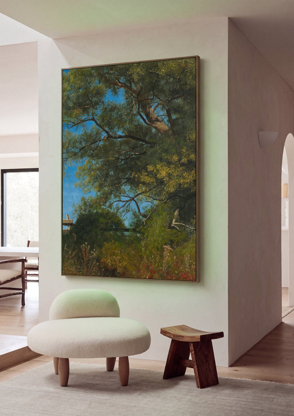 Quadro Decorativo Campo Arborizado - Albert Bierstadt em ambiente decorado