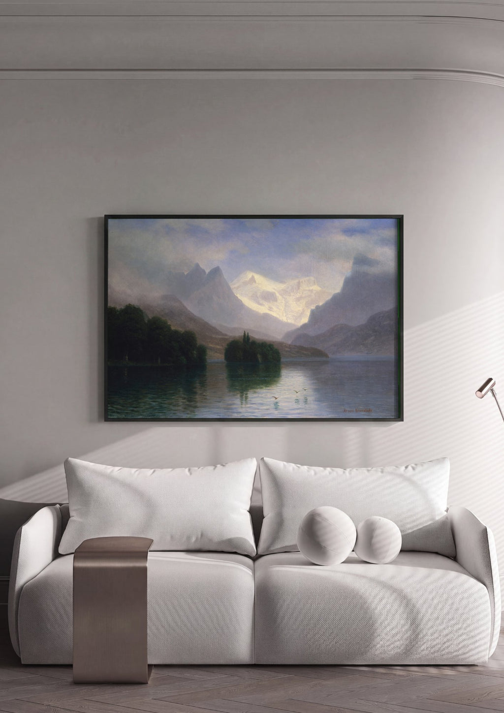 Quadro Decorativo Lago de Montanha - Albert Bierstadt em ambiente decorado
