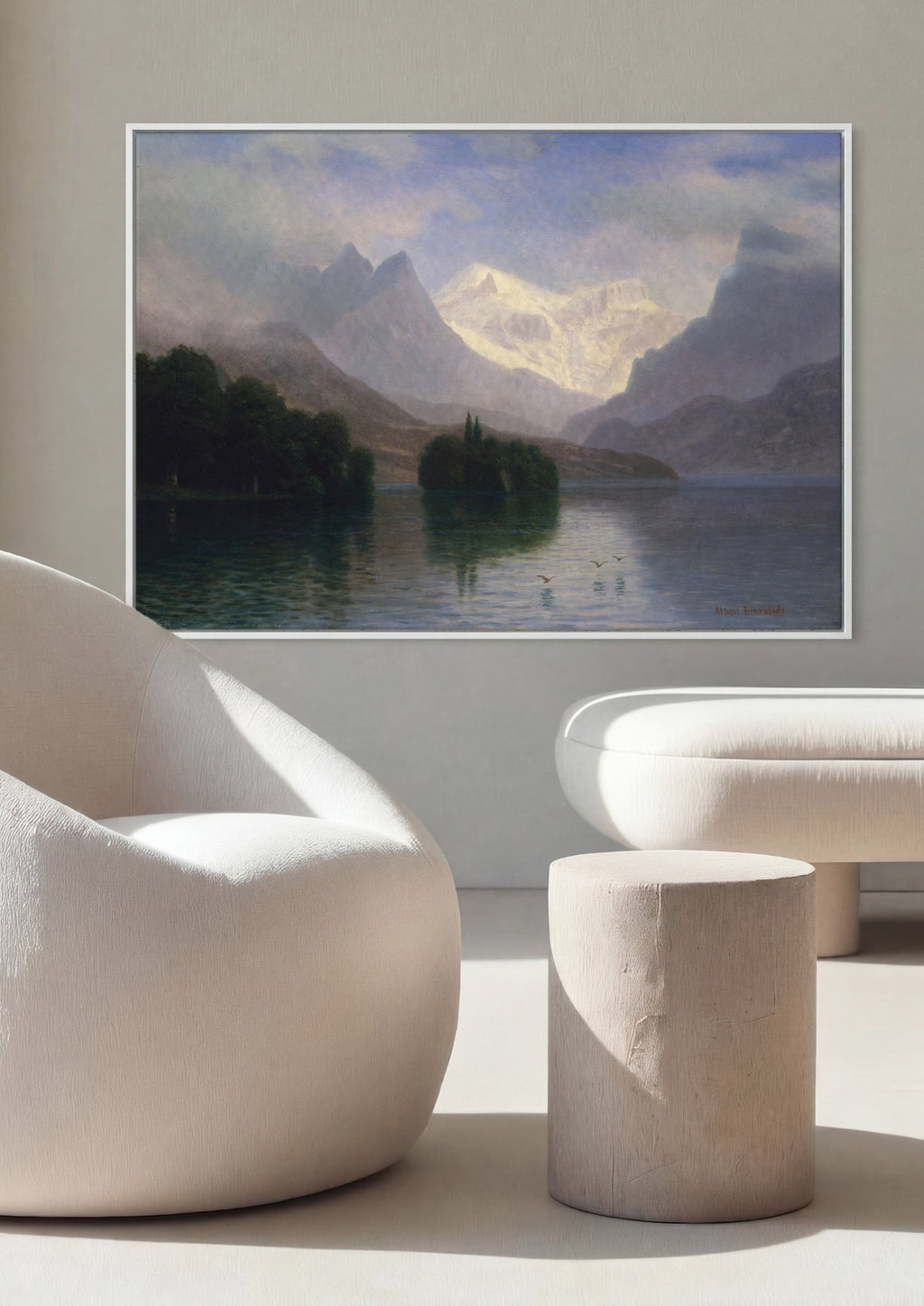 Quadro Decorativo Lago de Montanha - Albert Bierstadt em ambiente decorado