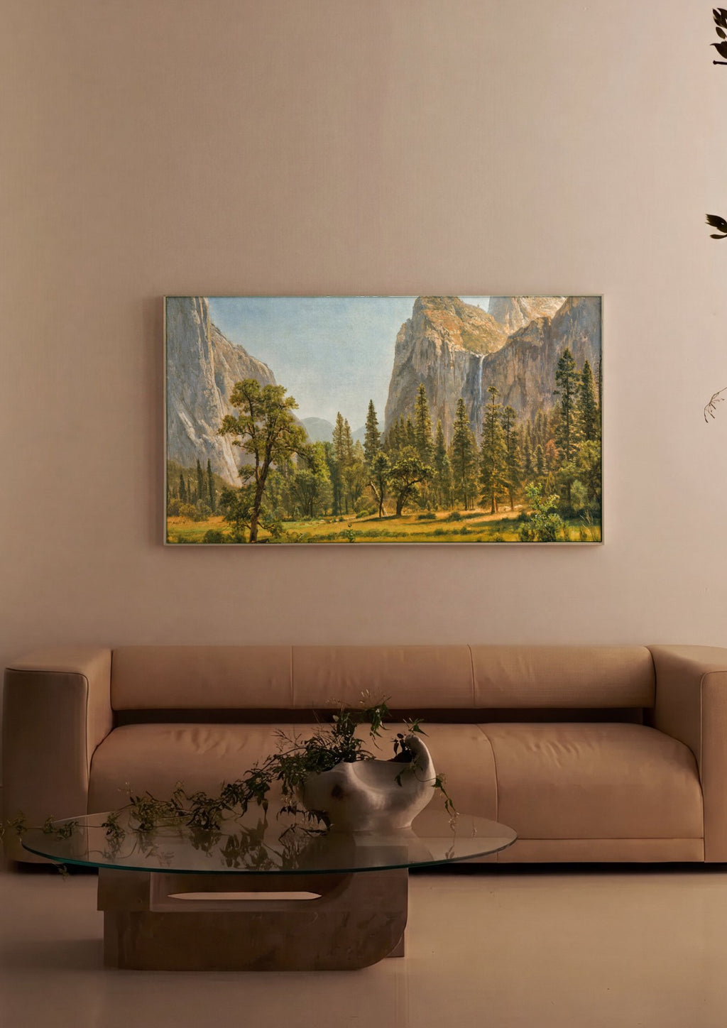 Quadro Decorativo Vale do Yosemite - Albert Bierstadt em ambiente decorado