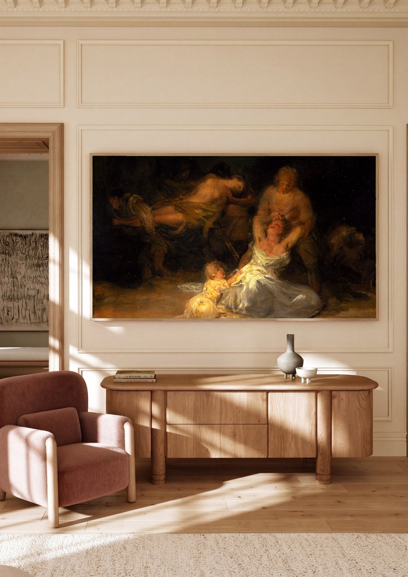 Quadro Decorativo A Morte de Santo Alberto - Goya em ambiente decorado