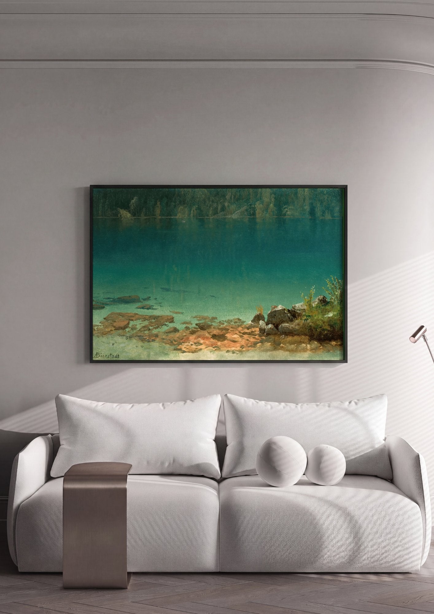 Quadro Decorativo Lago de Montanha - Albert Bierstadt em ambiente decorado
