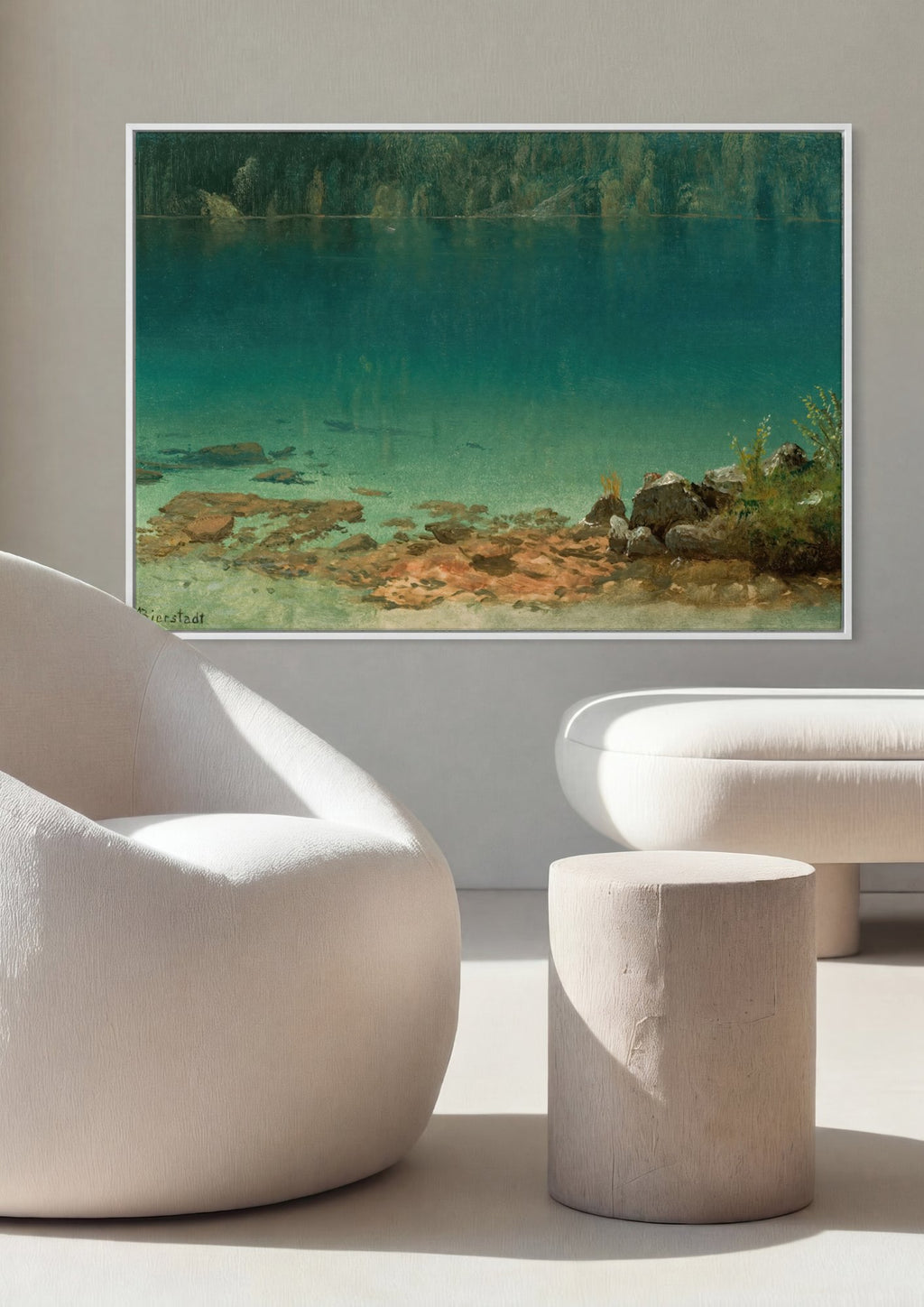 Quadro Decorativo Lago de Montanha - Albert Bierstadt em ambiente decorado