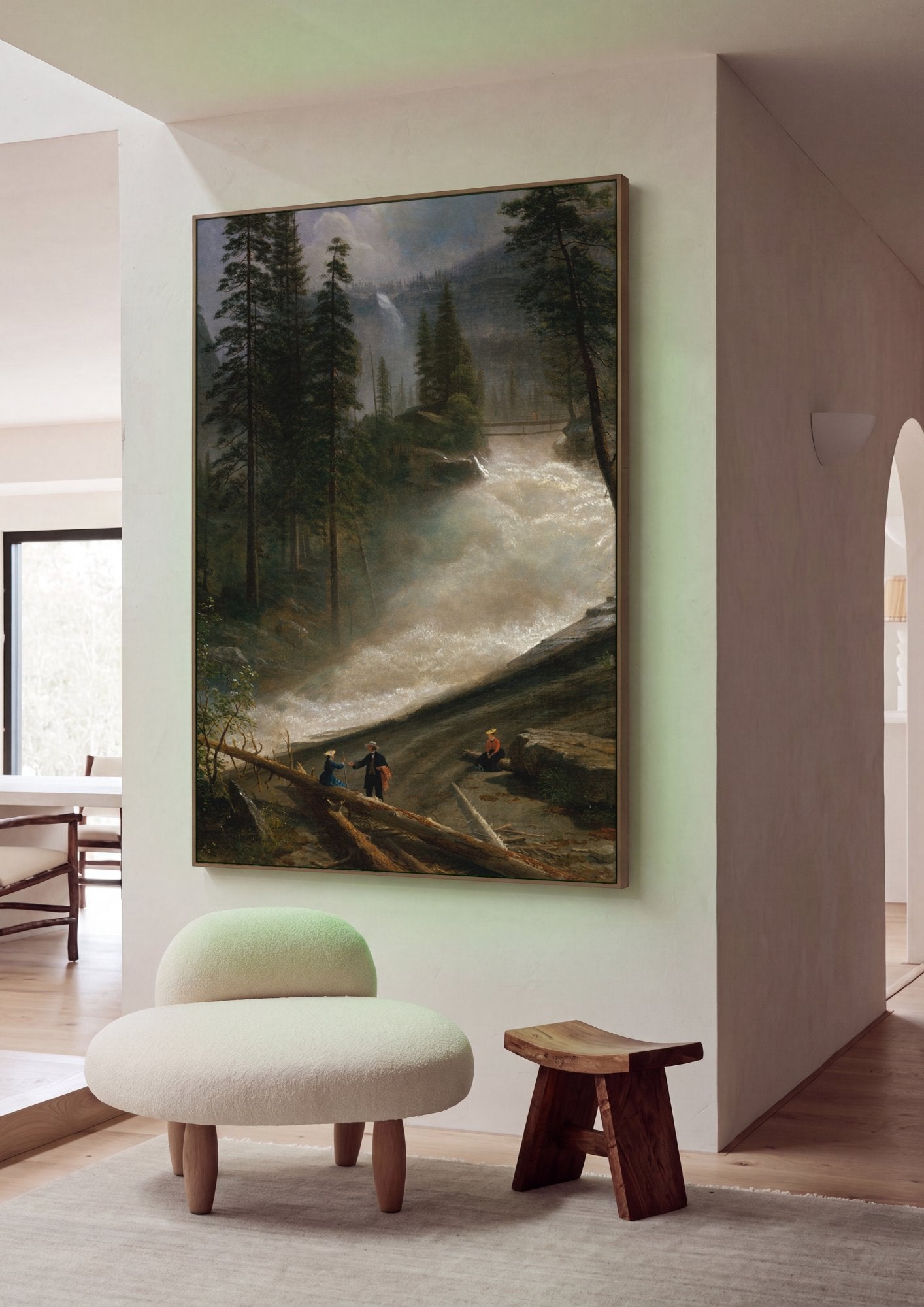 Quadro Decorativo A Cachoeira – Albert Bierstadt em ambiente decorado