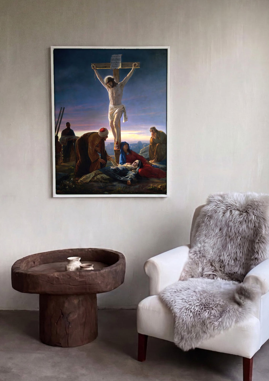 Quadro Decorativo A Crucificação - Carl Bloch em ambiente decorado