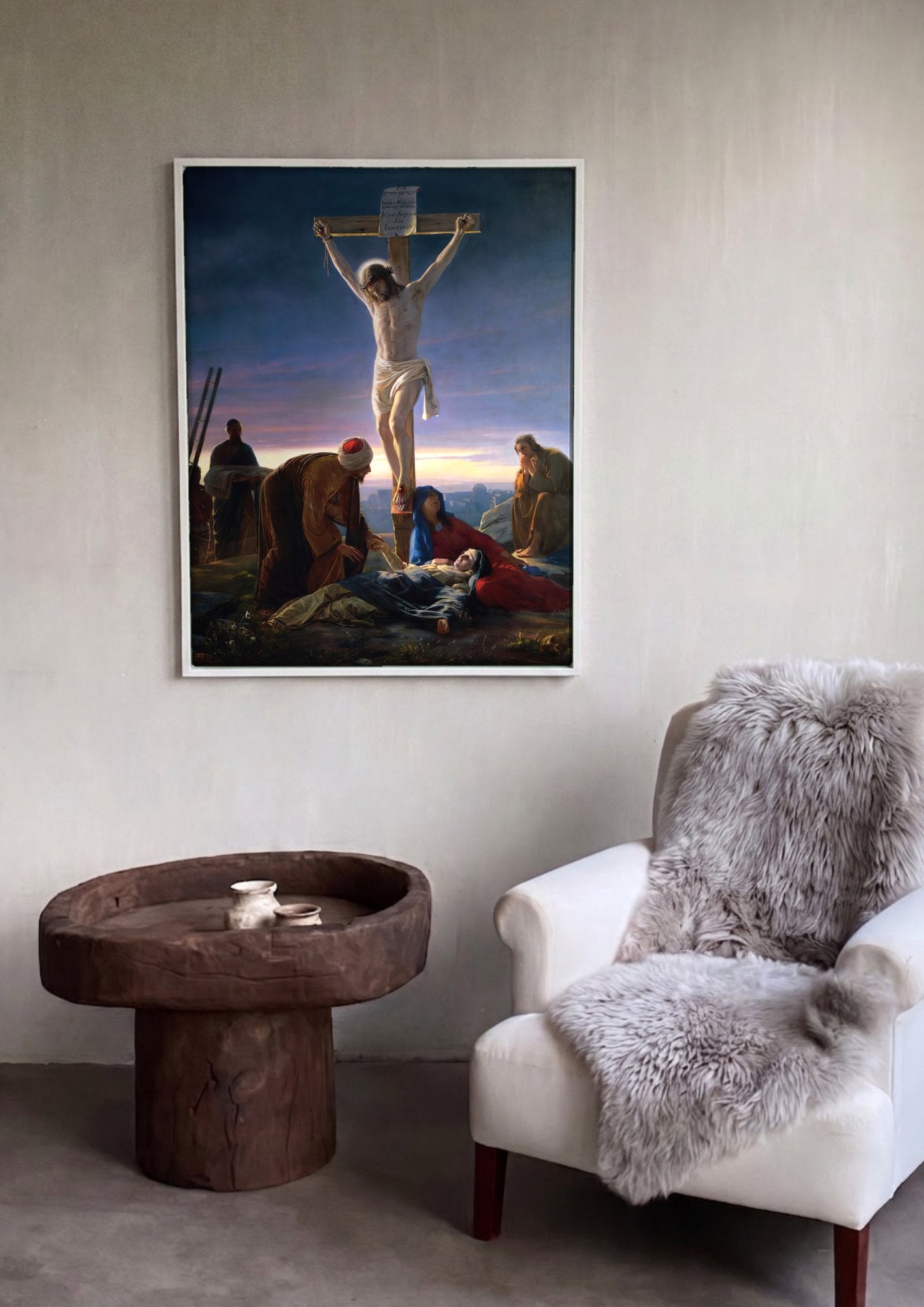 Quadro Decorativo A Crucificação - Carl Bloch em ambiente decorado
