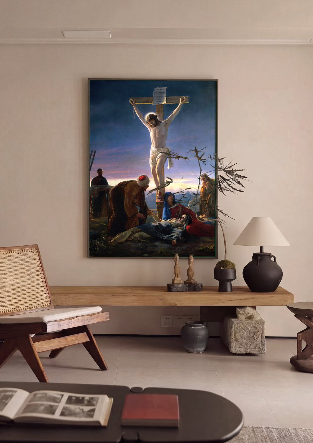 Quadro Decorativo A Crucificação - Carl Bloch em ambiente decorado