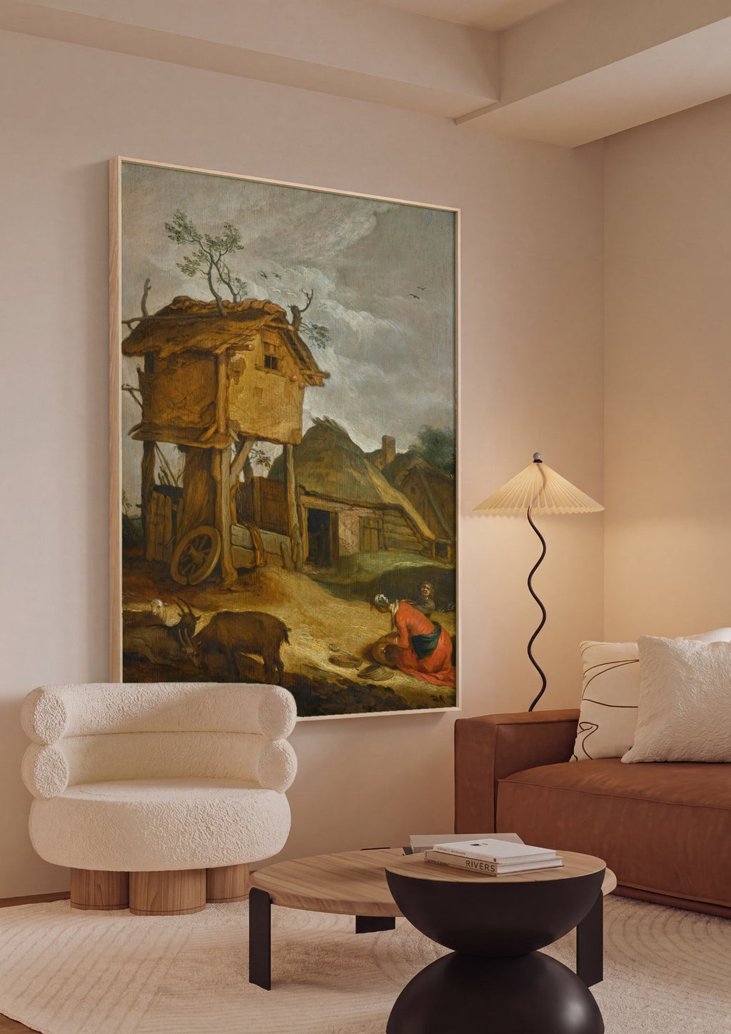 Quadro Decorativo Cena Rural - Abraham Bloemaert em ambiente decorado