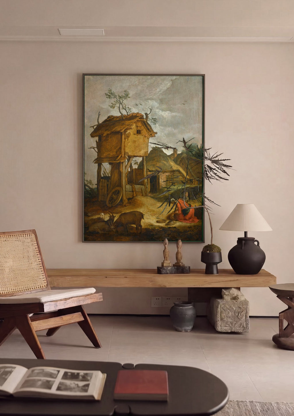 Quadro Decorativo Cena Rural - Abraham Bloemaert em ambiente decorado