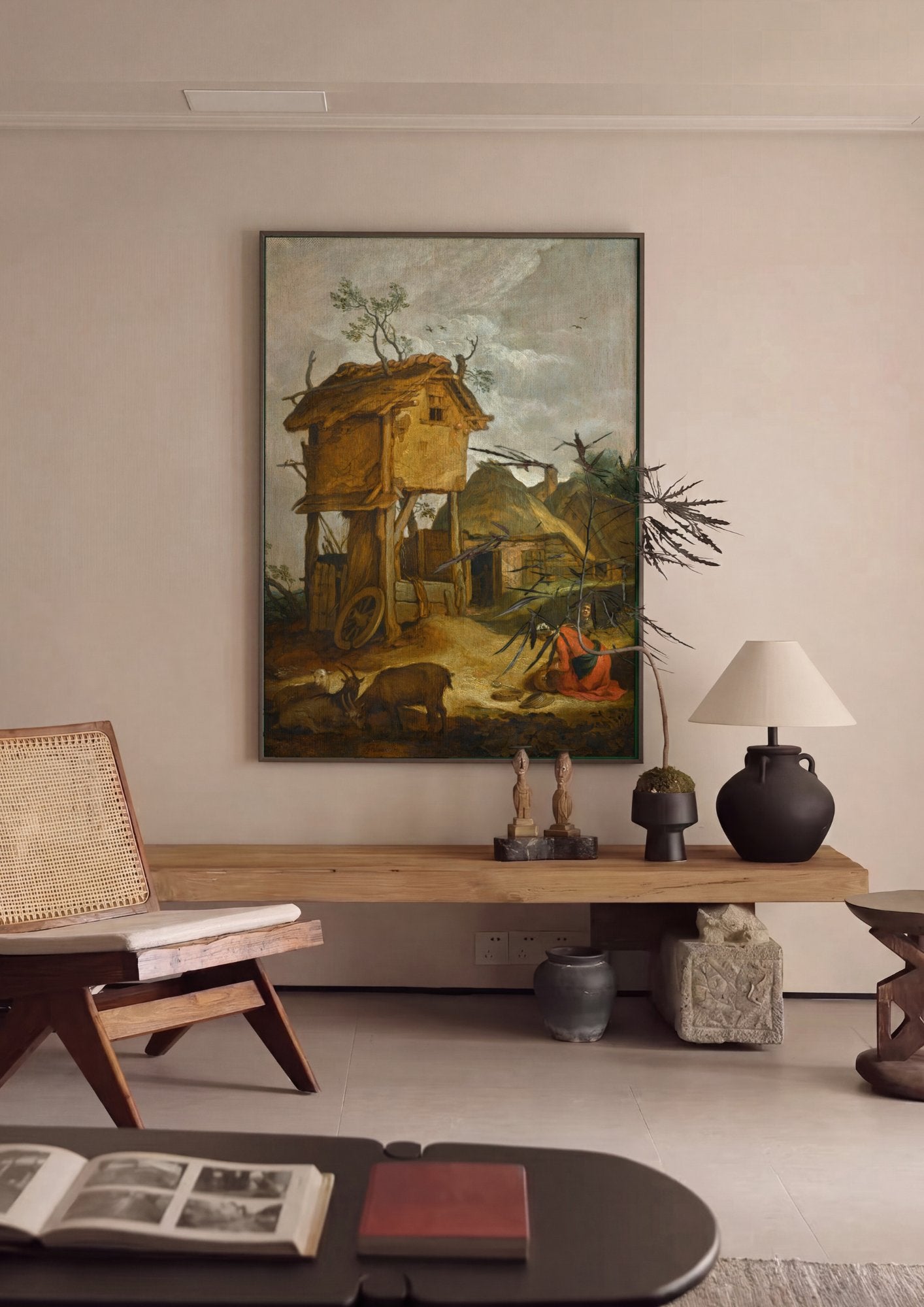 Quadro Decorativo Cena Rural - Abraham Bloemaert em ambiente decorado
