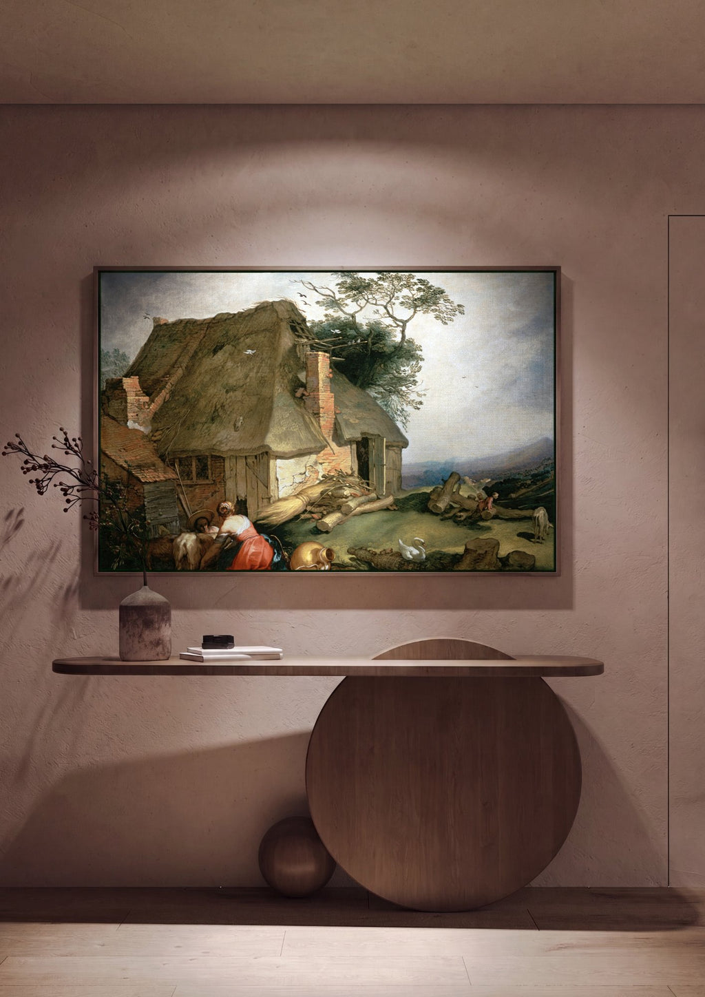 Quadro Decorativo Cena Rural - Abraham Bloemaert em ambiente decorado