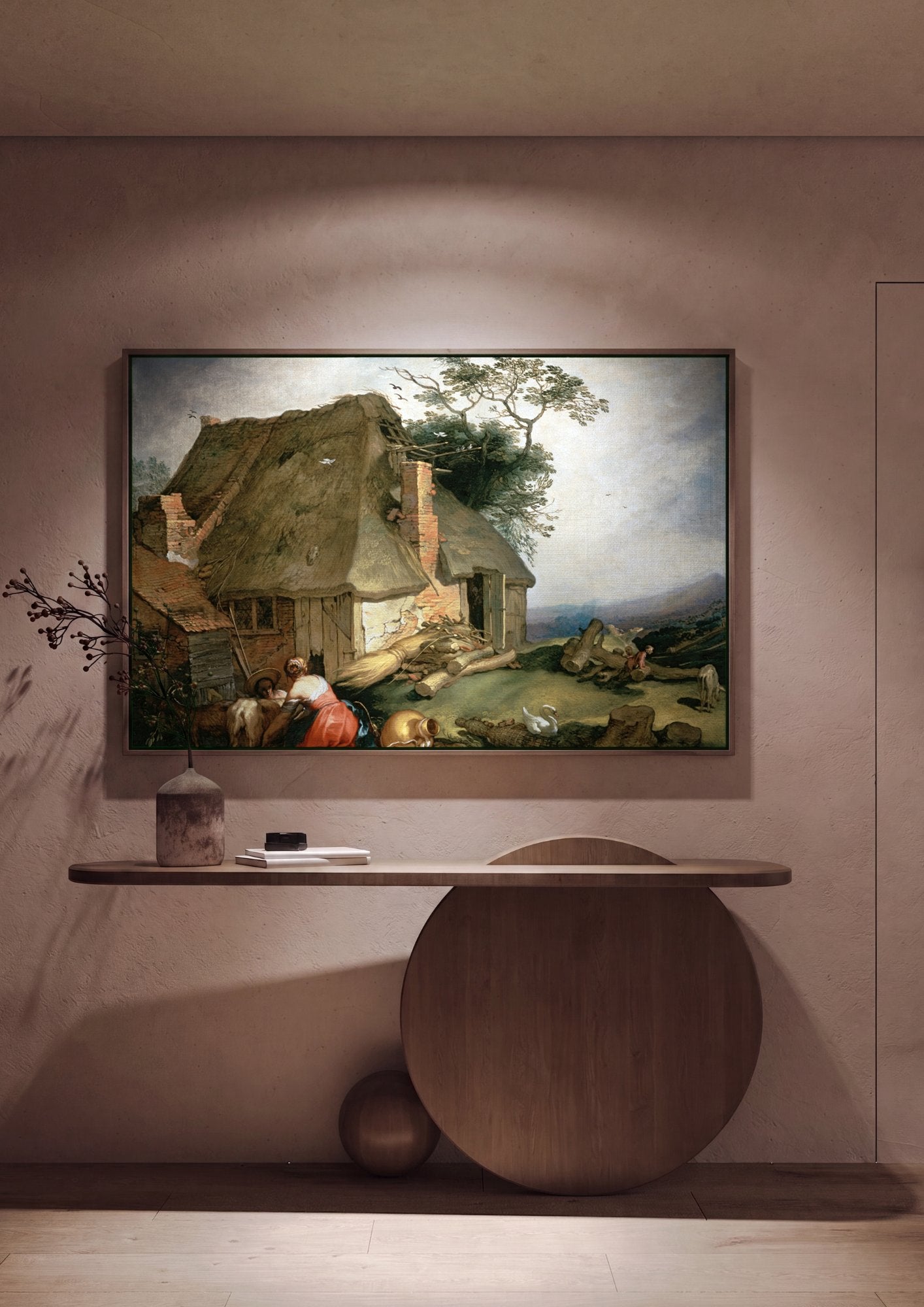 Quadro Decorativo Cena Rural - Abraham Bloemaert em ambiente decorado