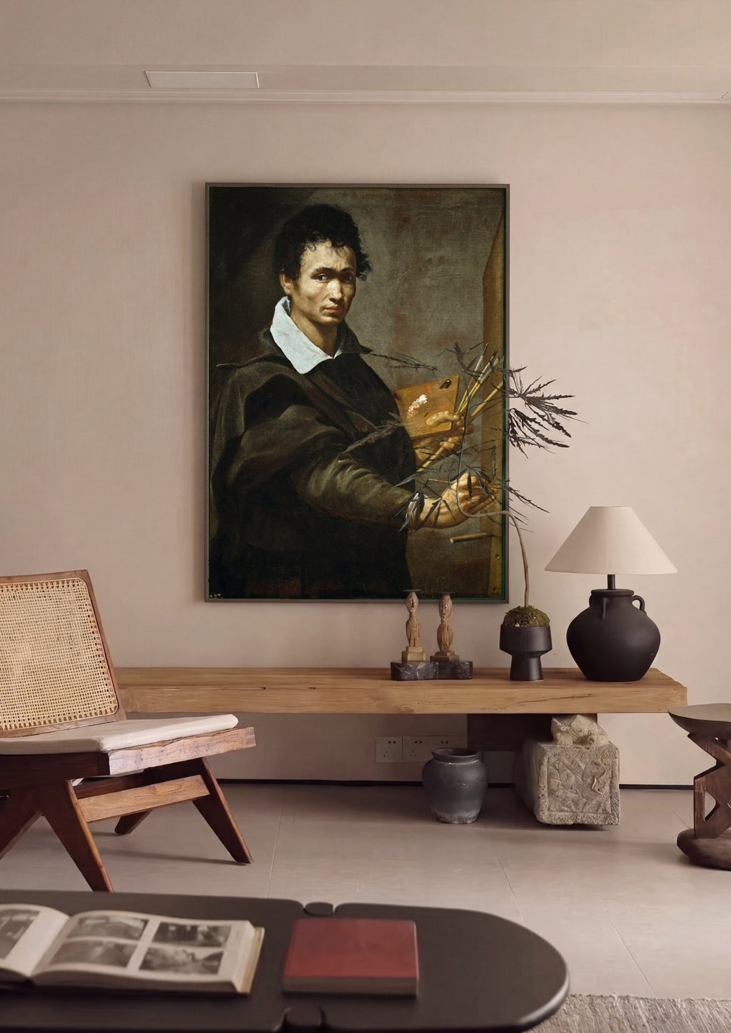 Quadro Decorativo Autorretrato - Orazio Borgianni em ambiente decorado