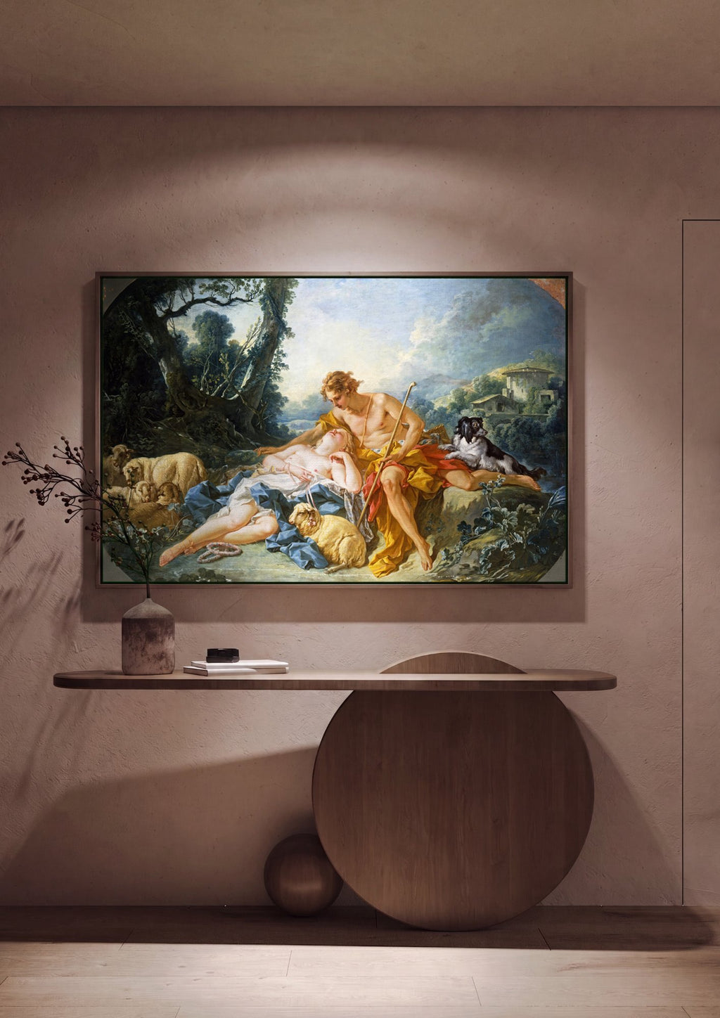 Quadro Decorativo A Pastoral - François Boucher em ambiente decorado