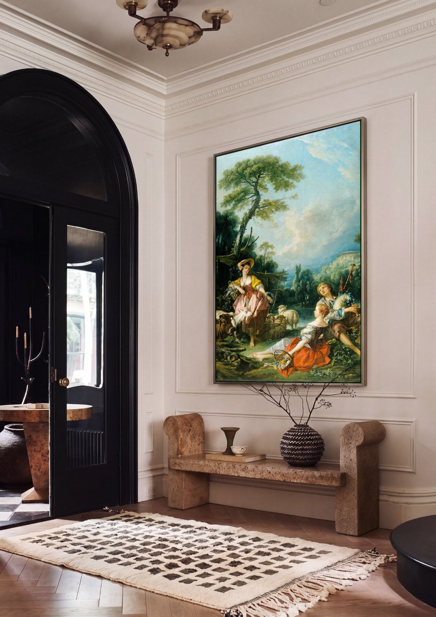 Quadro Decorativo A Pastoral - François Boucher em ambiente decorado