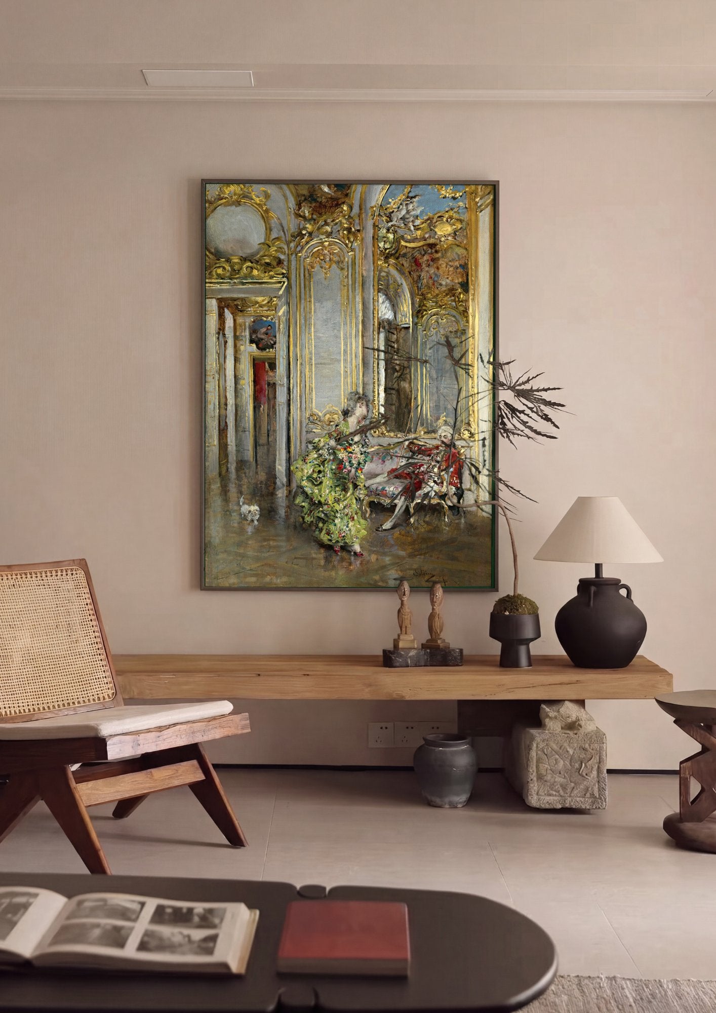Quadro Decorativo A Conversa - Giovanni Boldini em ambiente decorado